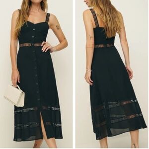Reformation Black Midi Dress